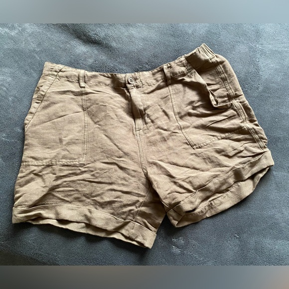 Womens Linen Shorts - Picture 2 of 4